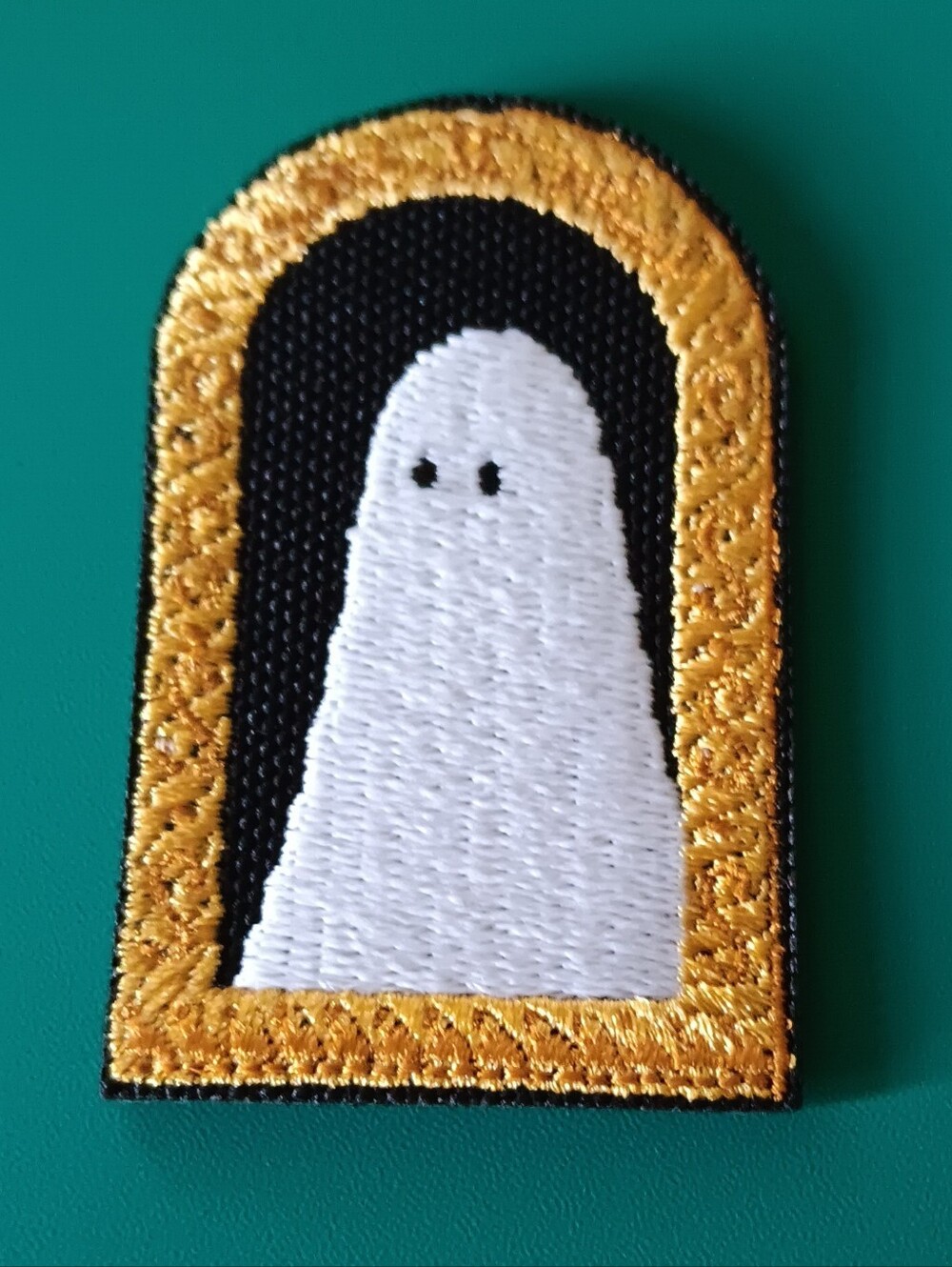 Glow In The Dark Ghost Framed Portrait Embroidered Iron On Jacket Patch Applique